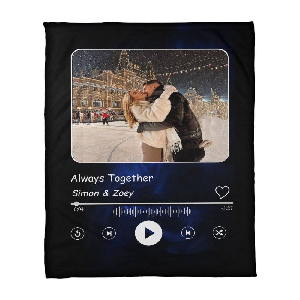 Personalized Fleece Blanket for Couples with Names & Photo - Sentimental Gifting