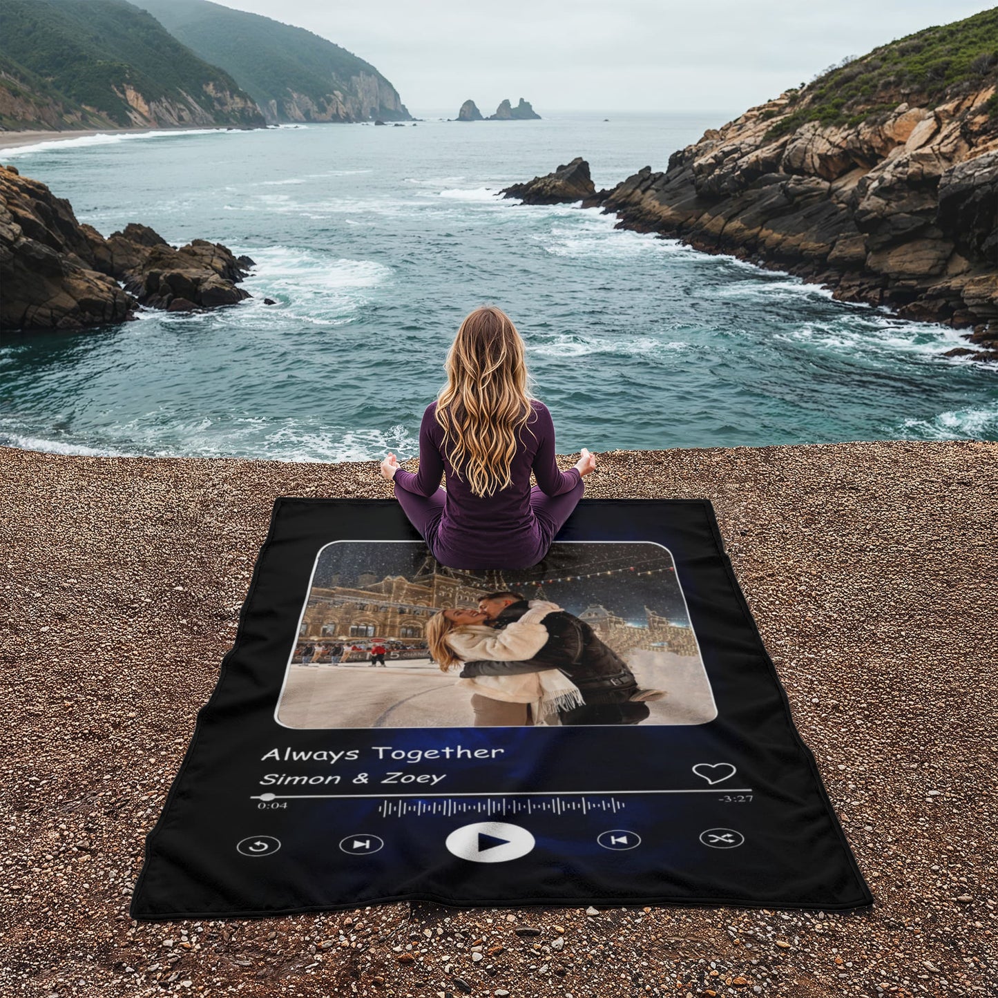 Personalized Fleece Blanket for Couples with Names & Photo - Sentimental Gifting