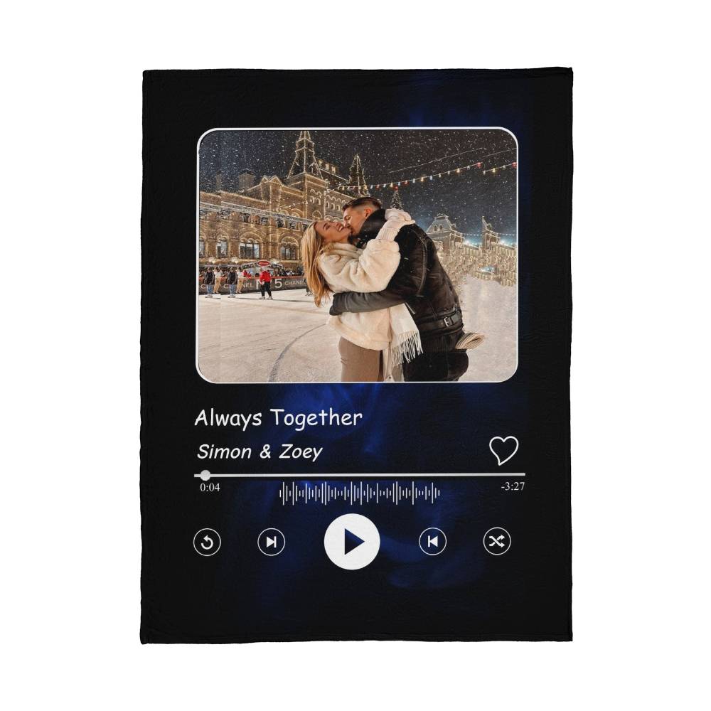 Personalized Fleece Blanket for Couples with Names & Photo - Sentimental Gifting