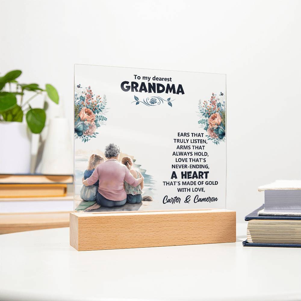 Personalized Grandparent Memory Acrylic from Grandkids - Sentimental Gifting