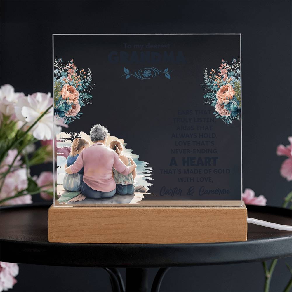 Personalized Grandparent Memory Acrylic from Grandkids - Sentimental Gifting