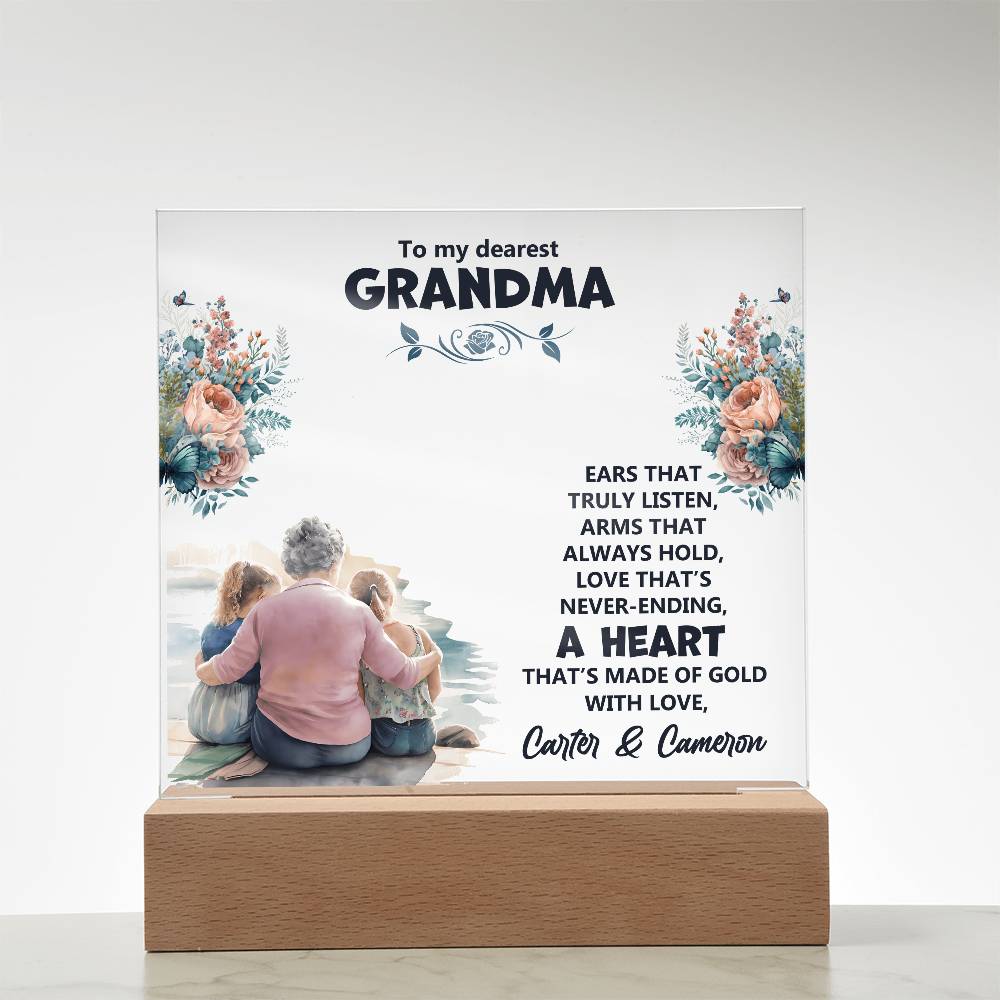 Personalized Grandparent Memory Acrylic from Grandkids - Sentimental Gifting