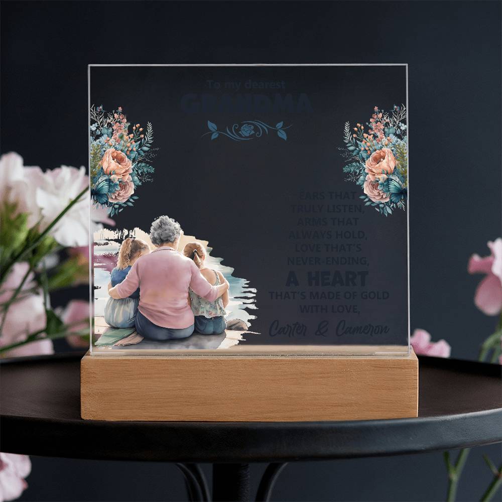 Personalized Grandparent Memory Acrylic from Grandkids - Sentimental Gifting