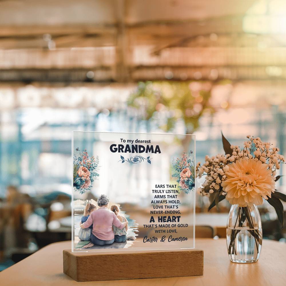 Personalized Grandparent Memory Acrylic from Grandkids - Sentimental Gifting