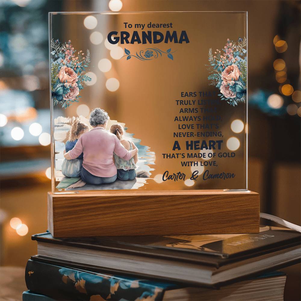 Personalized Grandparent Memory Acrylic from Grandkids - Sentimental Gifting