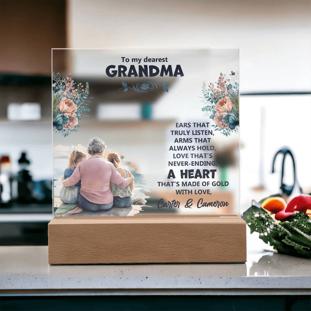 Personalized Grandparent Memory Acrylic from Grandkids - Sentimental Gifting