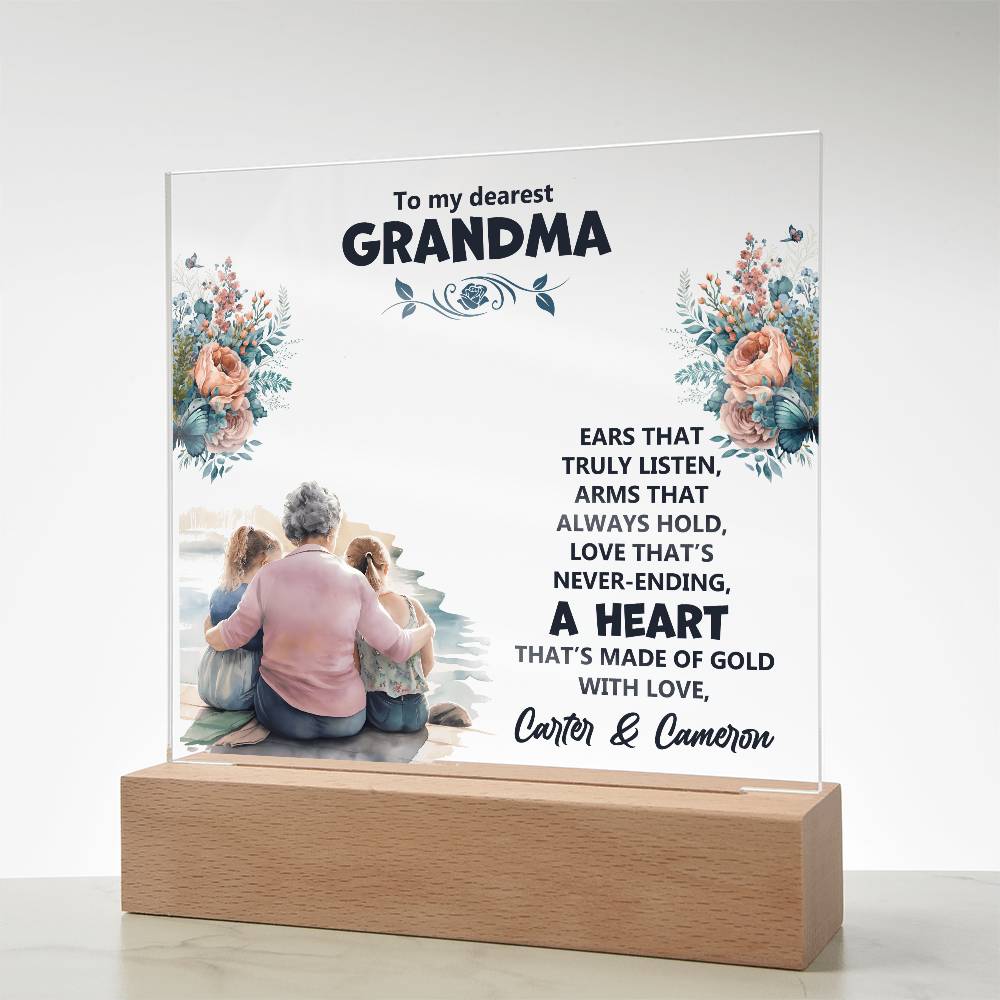 Personalized Grandparent Memory Acrylic from Grandkids - Sentimental Gifting