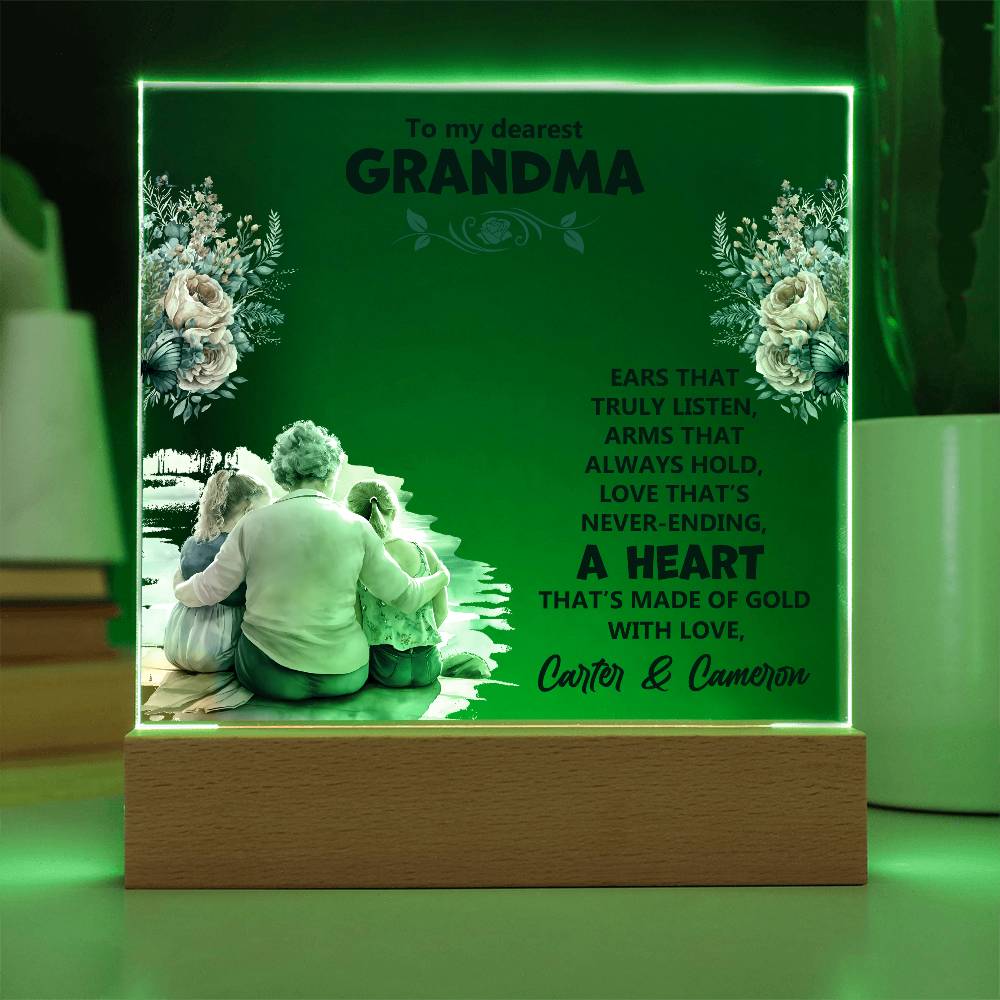 Personalized Grandparent Memory Acrylic from Grandkids - Sentimental Gifting