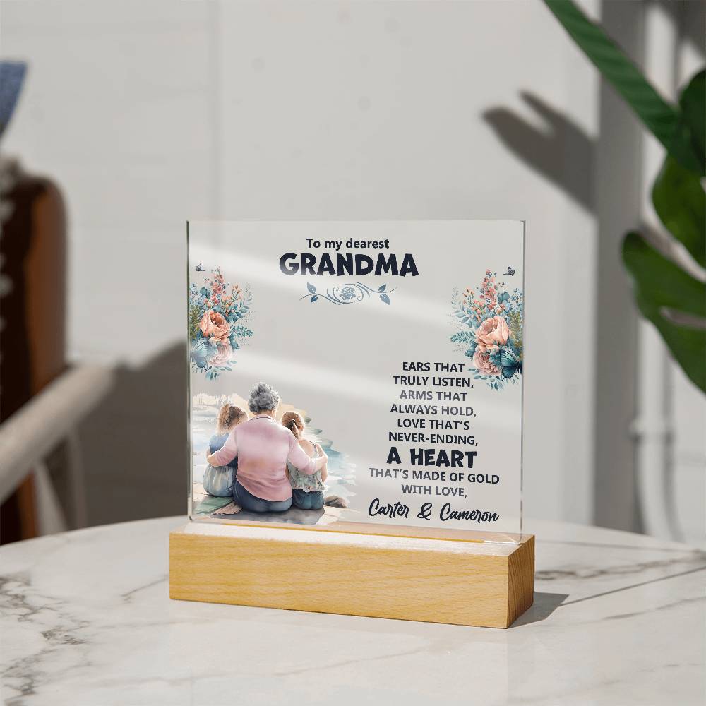 Personalized Grandparent Memory Acrylic from Grandkids - Sentimental Gifting