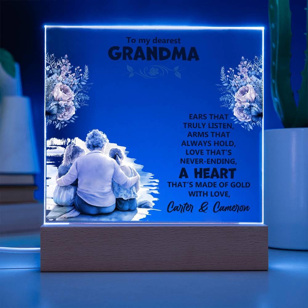 Personalized Grandparent Memory Acrylic from Grandkids - Sentimental Gifting