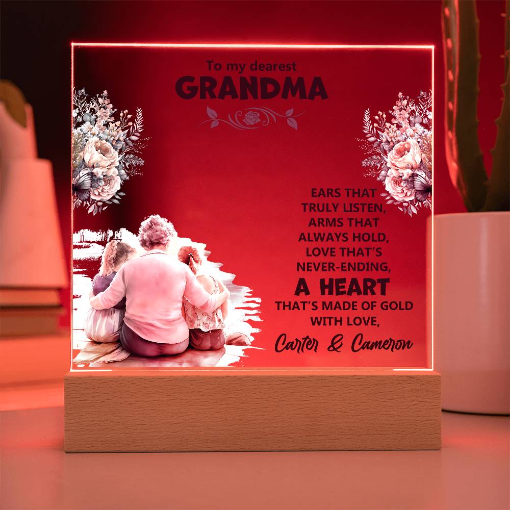 Personalized Grandparent Memory Acrylic from Grandkids - Sentimental Gifting