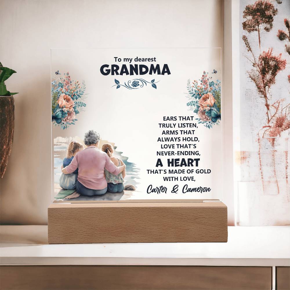 Personalized Grandparent Memory Acrylic from Grandkids - Sentimental Gifting