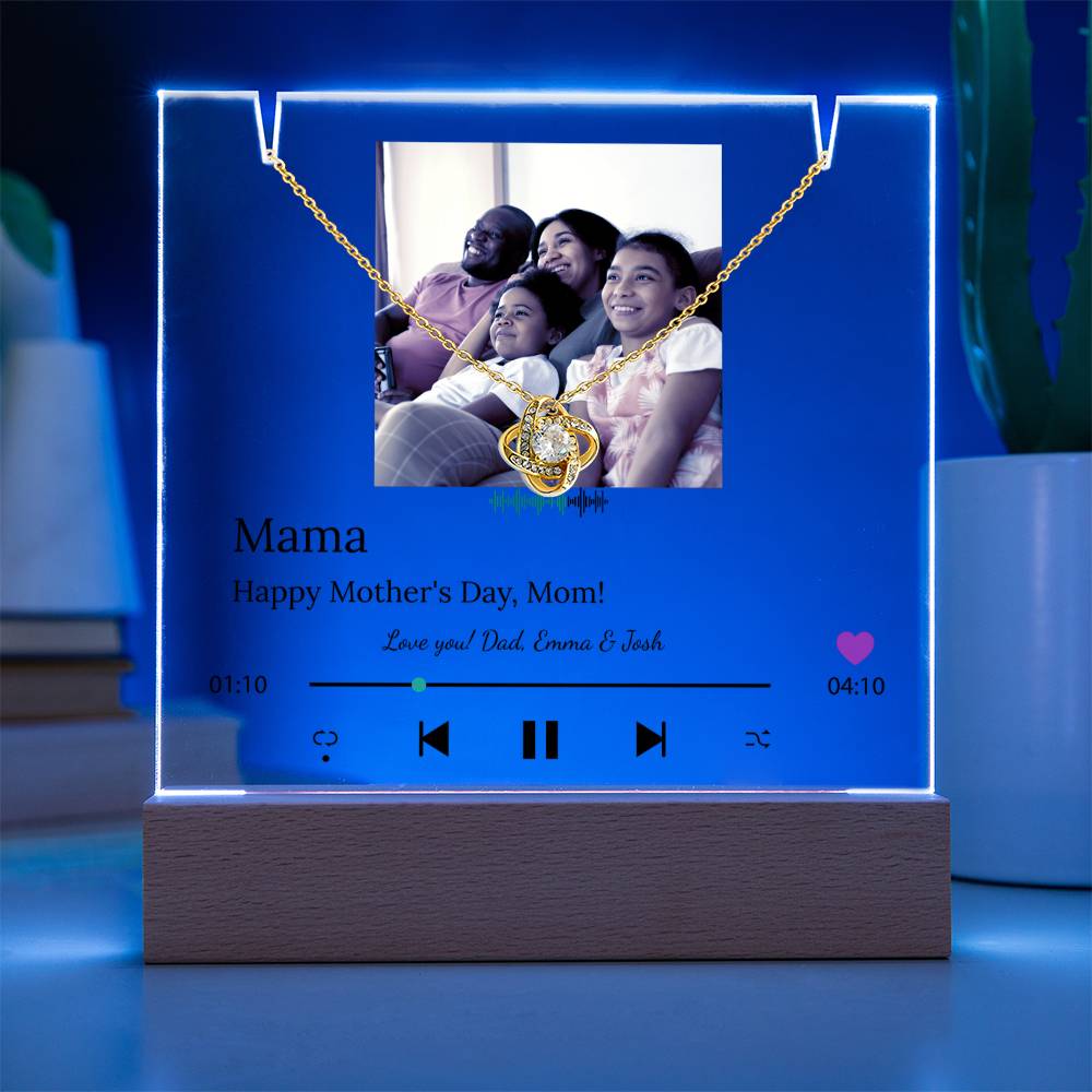 Personalized Song Player Acrylic Plaque & Necklace for Mom - Sentimental Gifting