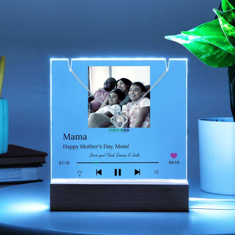 Personalized Song Player Acrylic Plaque & Necklace for Mom - Sentimental Gifting