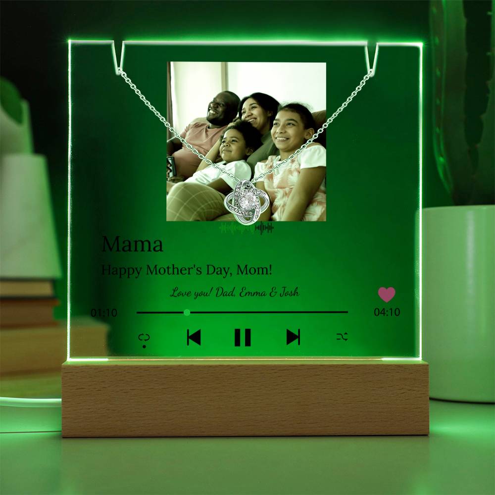 Personalized Song Player Acrylic Plaque & Necklace for Mom - Sentimental Gifting