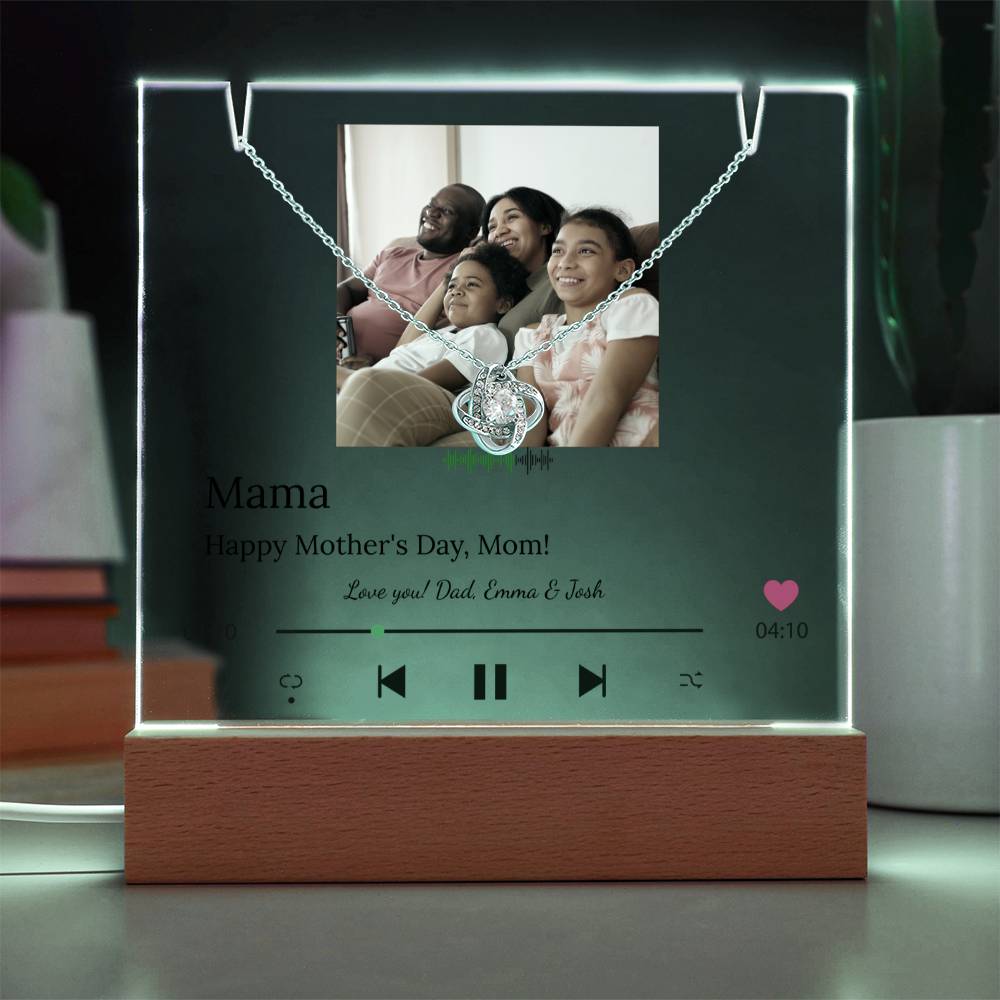 Personalized Song Player Acrylic Plaque & Necklace for Mom - Sentimental Gifting