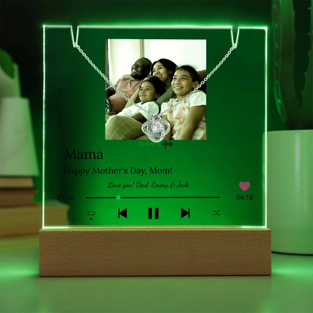 Personalized Song Player Acrylic Plaque & Necklace for Mom - Sentimental Gifting