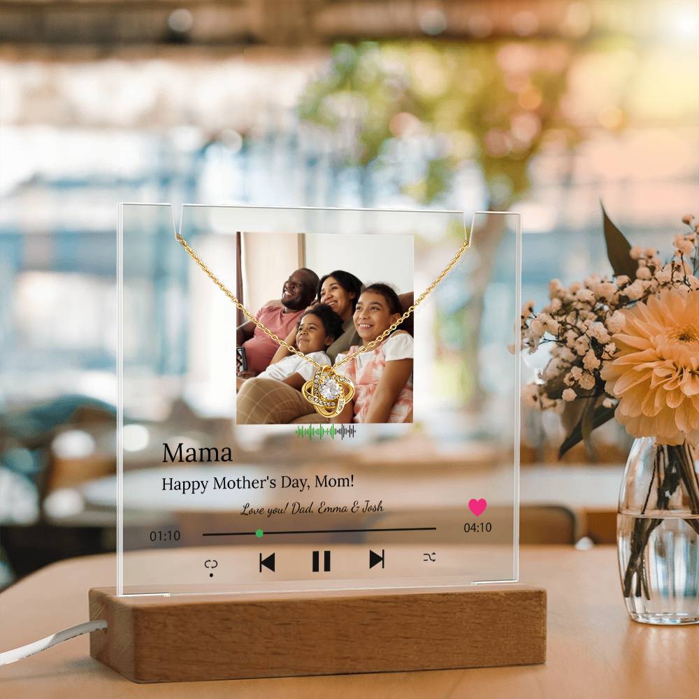 Personalized Song Player Acrylic Plaque & Necklace for Mom - Sentimental Gifting
