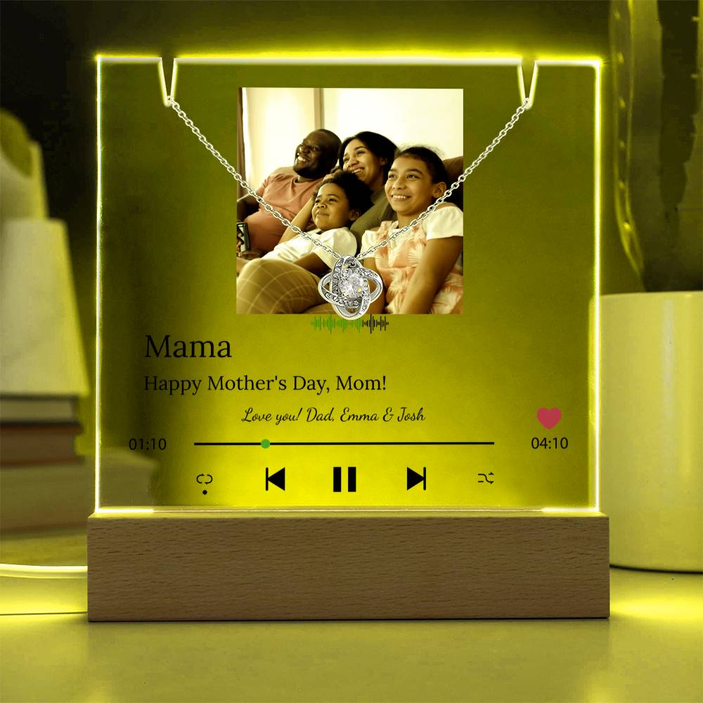 Personalized Song Player Acrylic Plaque & Necklace for Mom - Sentimental Gifting
