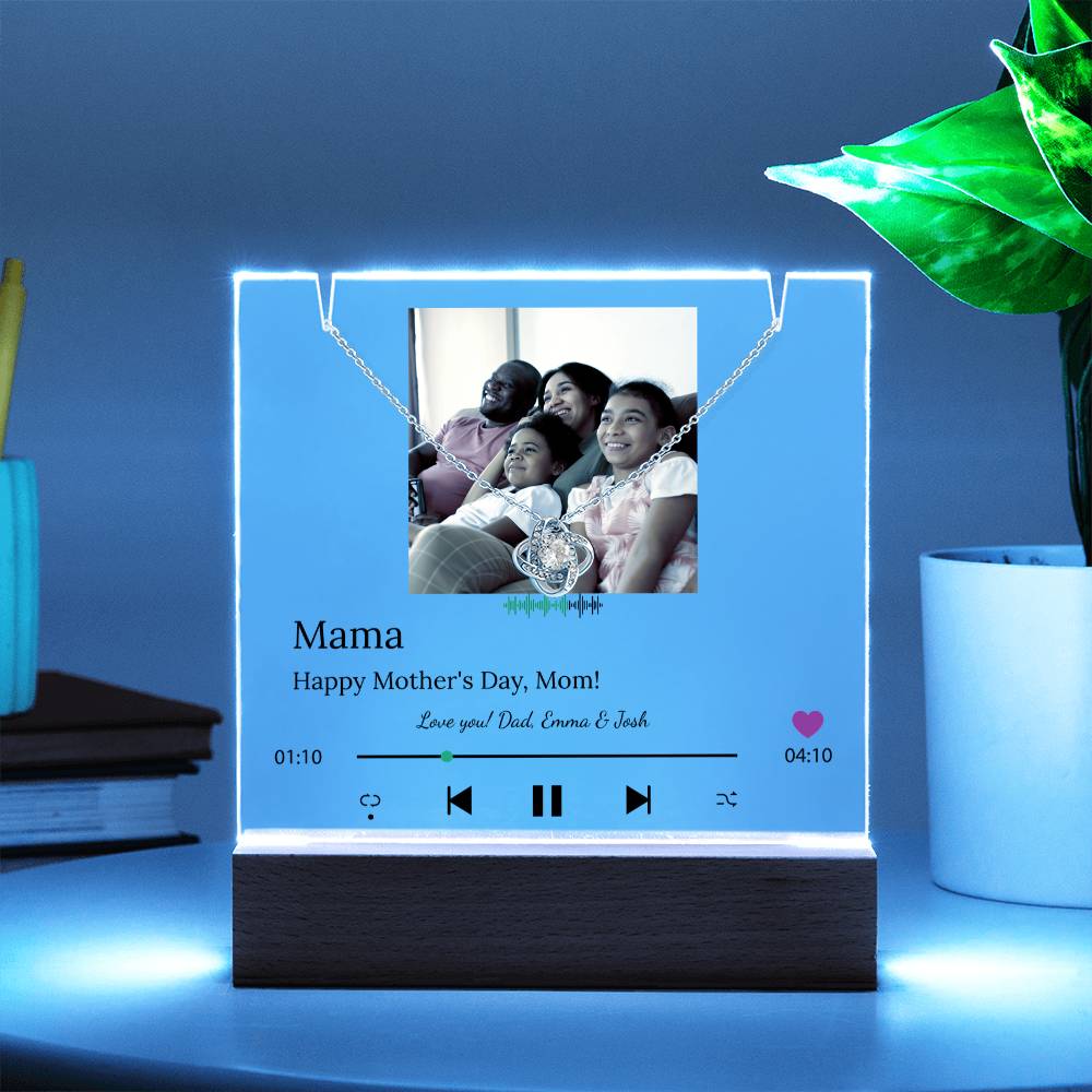 Personalized Song Player Acrylic Plaque & Necklace for Mom - Sentimental Gifting