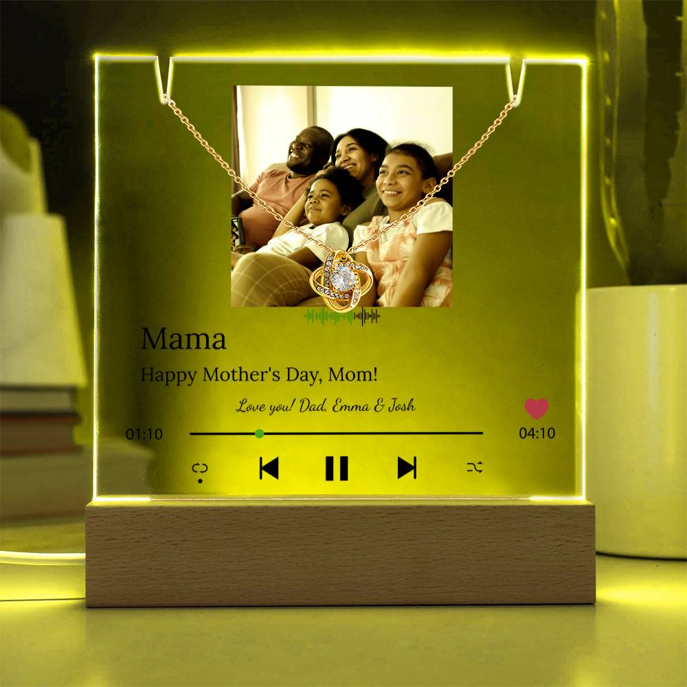 Personalized Song Player Acrylic Plaque & Necklace for Mom - Sentimental Gifting
