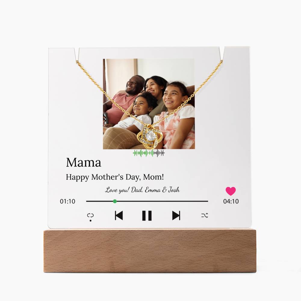 Personalized Song Player Acrylic Plaque & Necklace for Mom - Sentimental Gifting