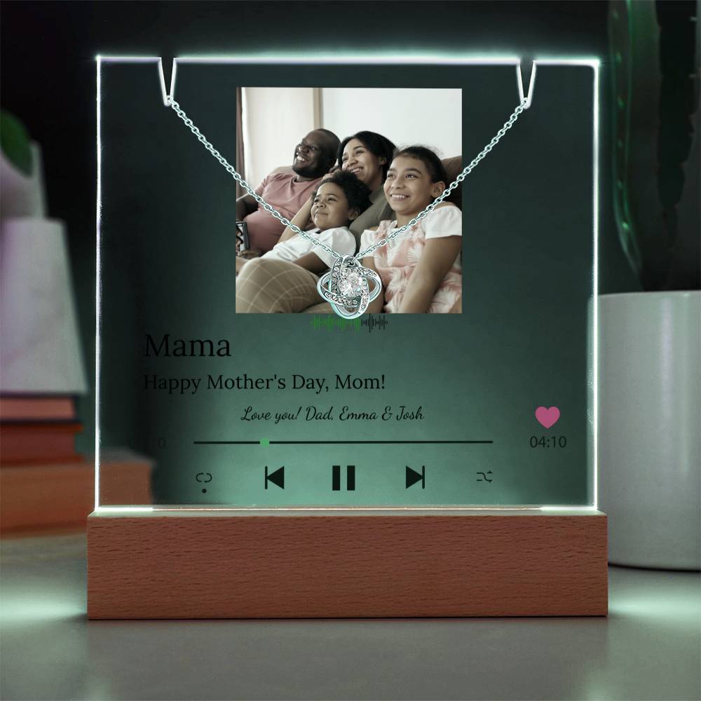 Personalized Song Player Acrylic Plaque & Necklace for Mom - Sentimental Gifting