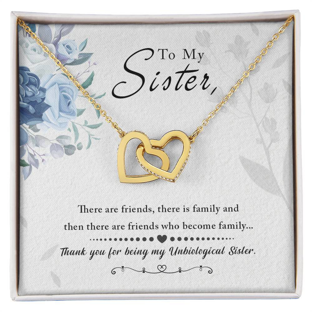Sister Love and Thank You Interlocking Hearts Necklace - Sentimental Gifting