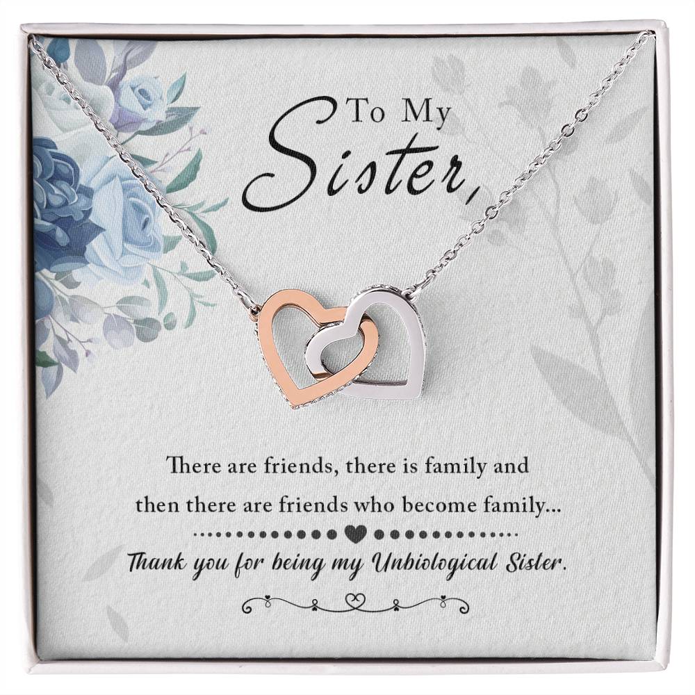 Sister Love and Thank You Interlocking Hearts Necklace - Sentimental Gifting