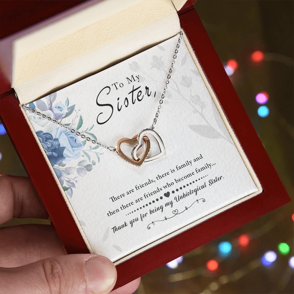 Sister Love and Thank You Interlocking Hearts Necklace - Sentimental Gifting