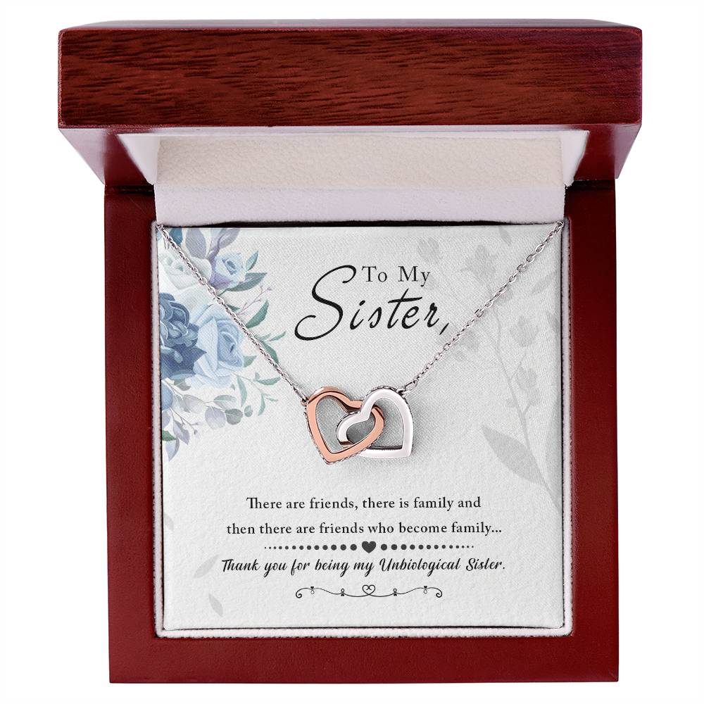 Sister Love and Thank You Interlocking Hearts Necklace - Sentimental Gifting
