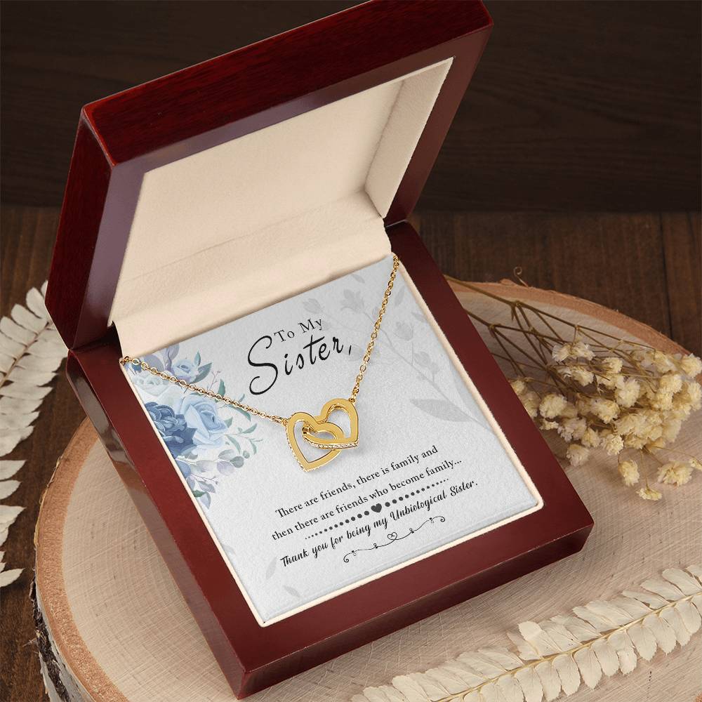 Sister Love and Thank You Interlocking Hearts Necklace - Sentimental Gifting