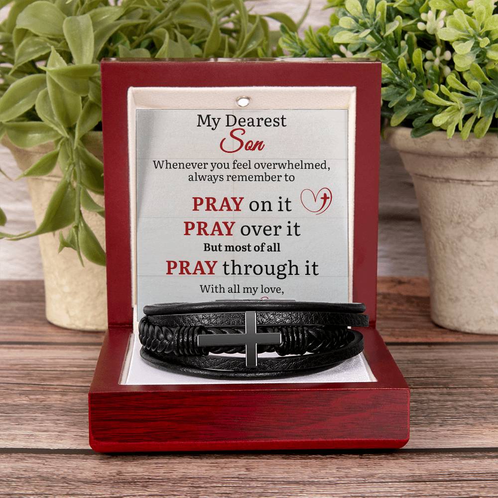 Cross Bracelet from Parent to Son for New Beginning