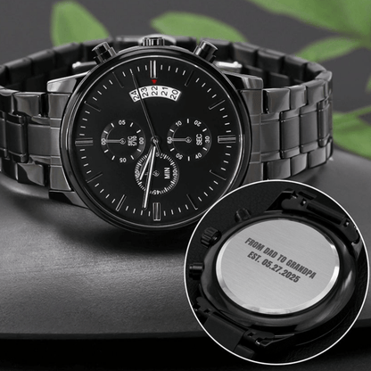 Luxury Men’s Watch With Your Personalized Engraved Message