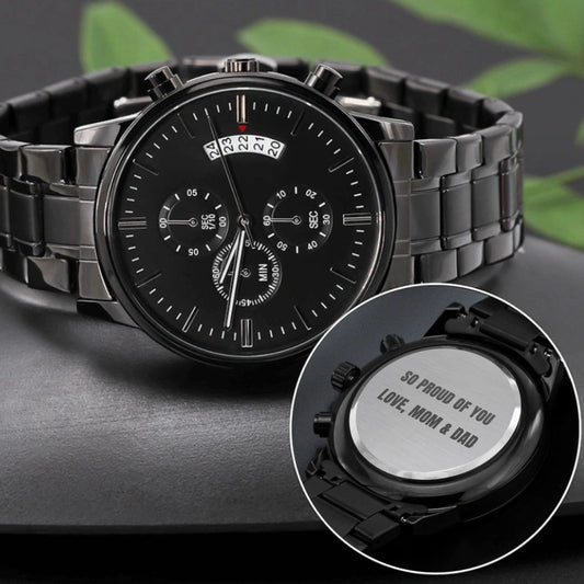 Luxury Men’s Watch With Your Personalized Engraved Message