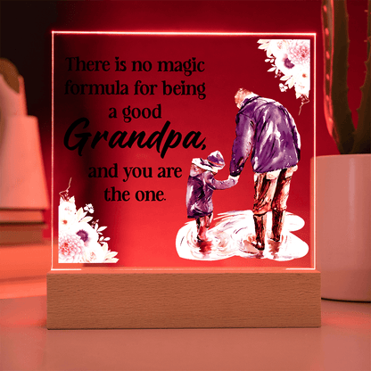 Acrylic Led Plaque Gift from Grandkids to Grandpa - Sentimental Gifting