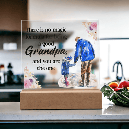 Acrylic Led Plaque Gift from Grandkids to Grandpa - Sentimental Gifting