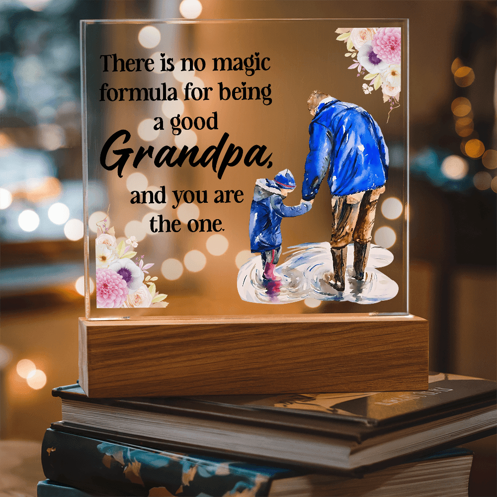 Acrylic Led Plaque Gift from Grandkids to Grandpa - Sentimental Gifting