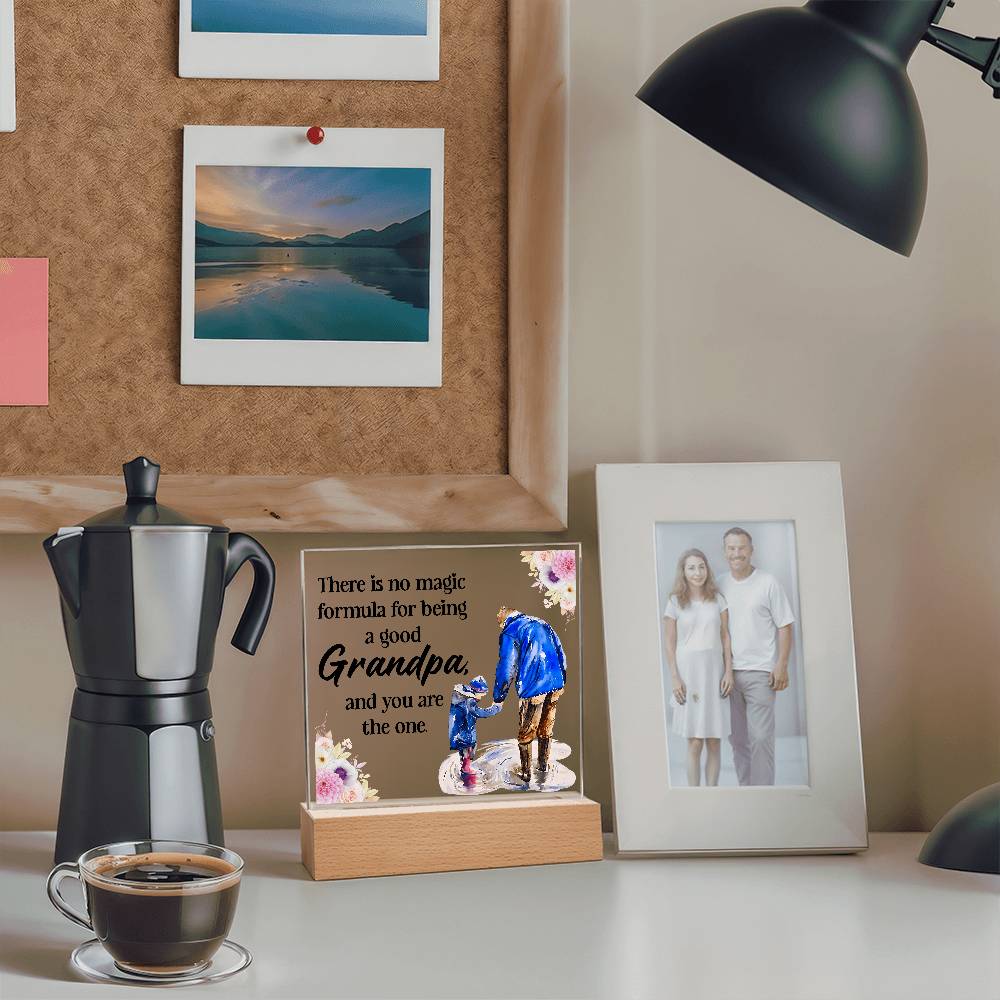 Acrylic Led Plaque Gift from Grandkids to Grandpa - Sentimental Gifting