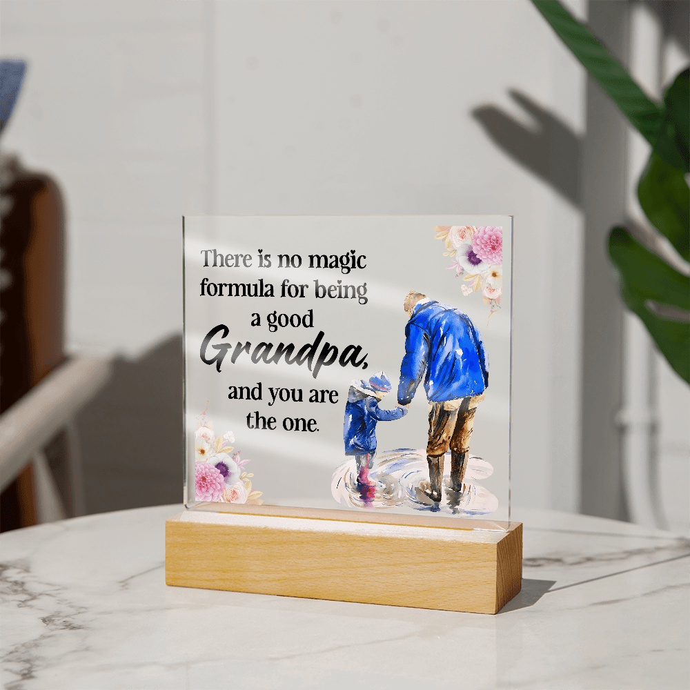 Acrylic Led Plaque Gift from Grandkids to Grandpa - Sentimental Gifting