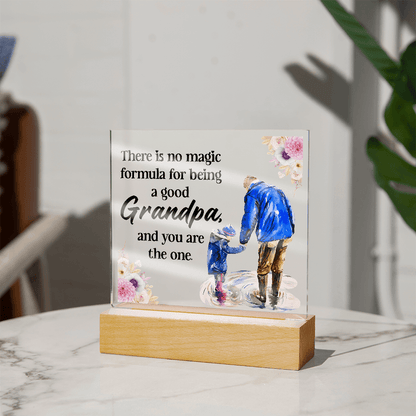 Acrylic Led Plaque Gift from Grandkids to Grandpa - Sentimental Gifting