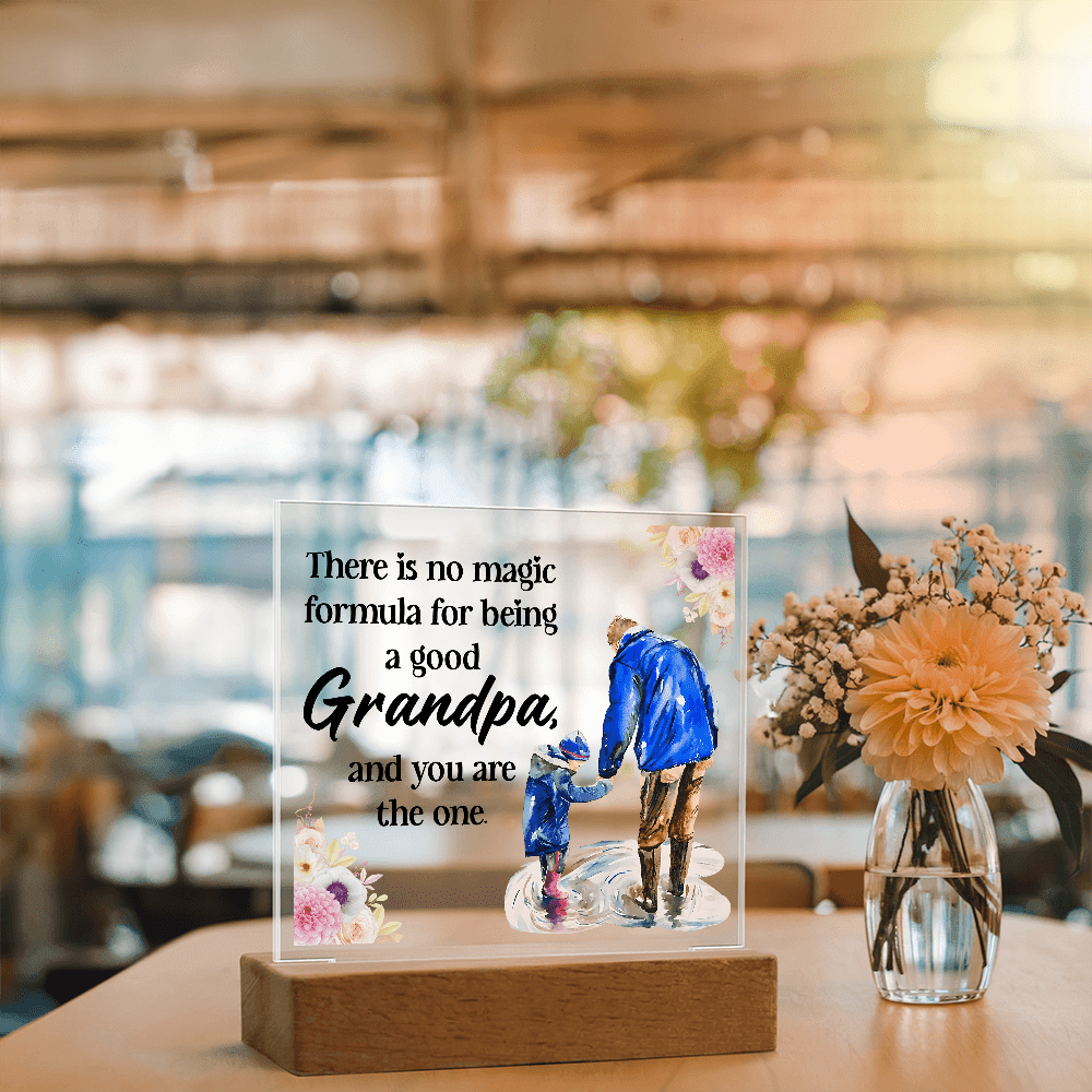 Acrylic Led Plaque Gift from Grandkids to Grandpa - Sentimental Gifting