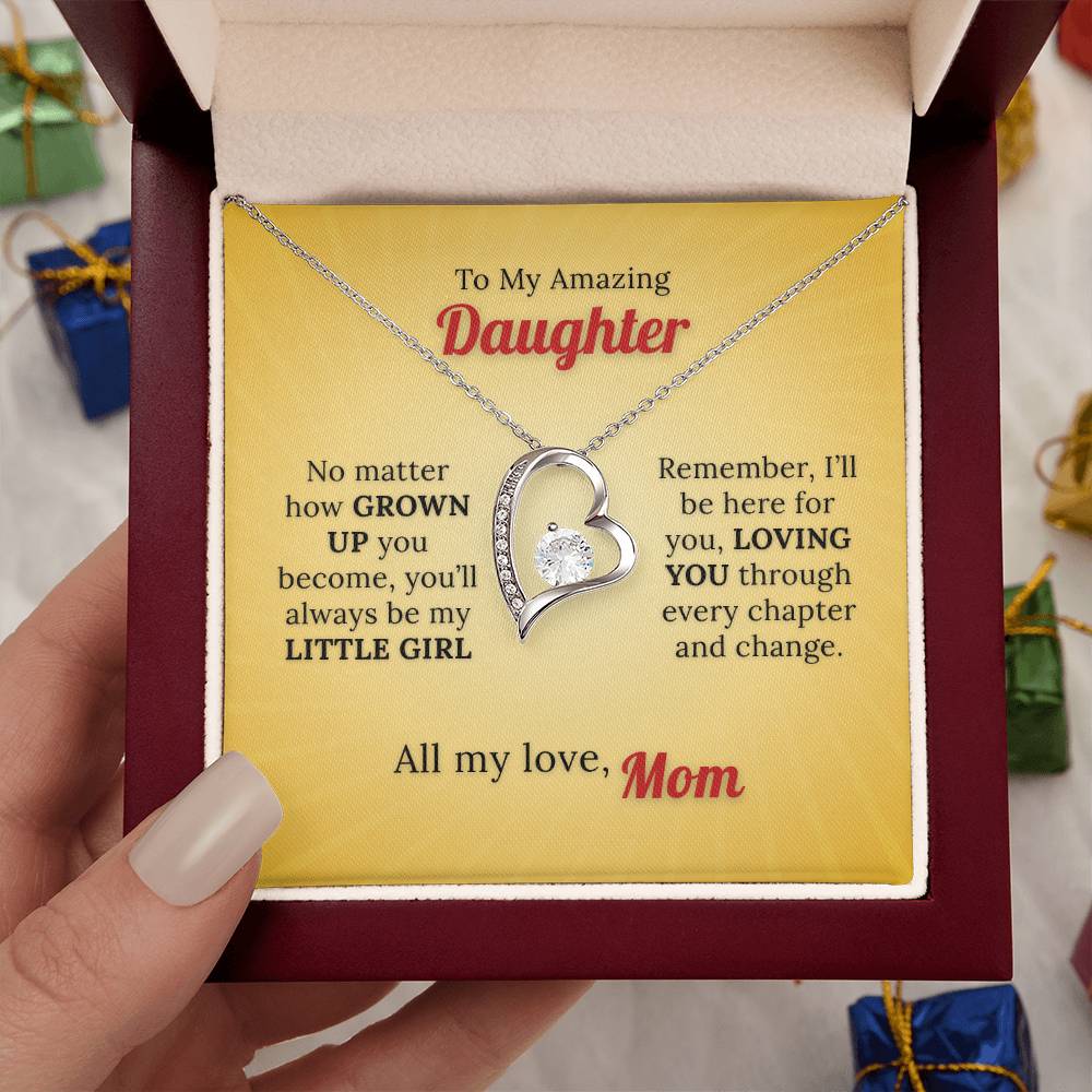 With All my Love to My Little Girl - Love Necklace from Mom