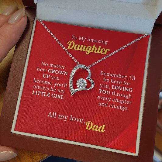 With All my Love to My Baby Girl - Daughter's Love Necklace from Dad