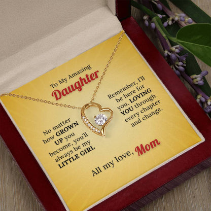 With All my Love to My Little Girl - Love Necklace from Mom