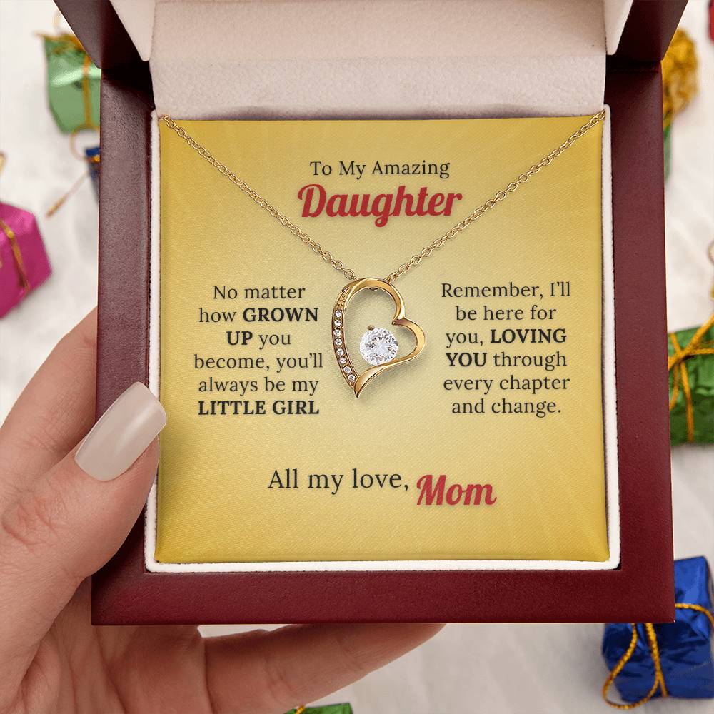 With All my Love to My Little Girl - Love Necklace from Mom