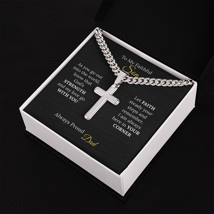 To my Son's New Beginning - Cuban Link Chain with Artisan Cross from Parent