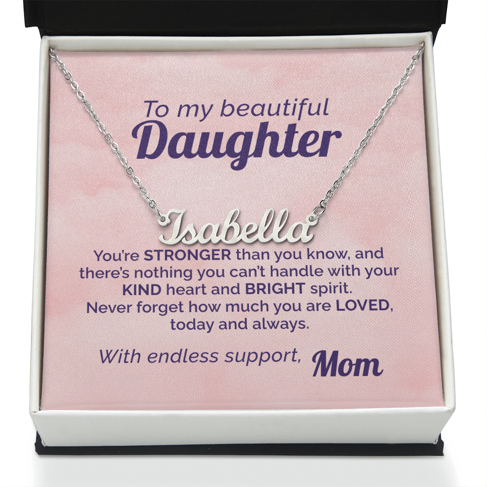Mom's Daily Reminder to my Beautiful Daughter that She's Loved and Strong