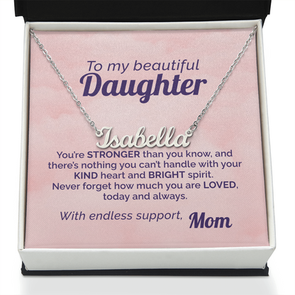 Mom's Daily Reminder to my Beautiful Daughter that She's Loved and Strong
