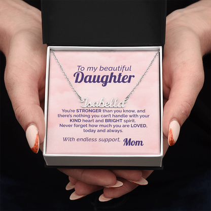 Mom's Daily Reminder to my Beautiful Daughter that She's Loved and Strong
